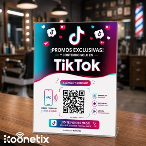 Cartel QR + NFC TikTok Consigue Más Seguidores